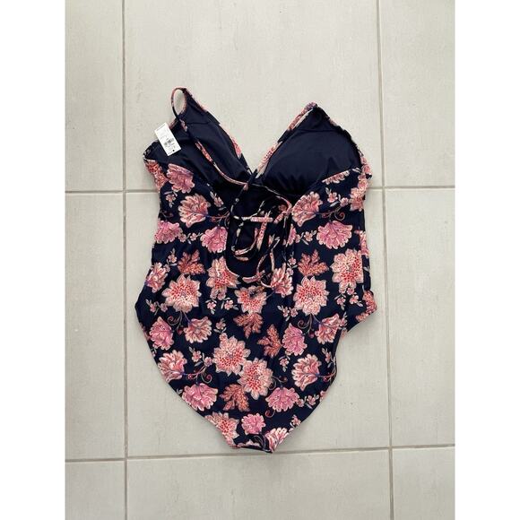 Old Navy Swim One Piece Swimsuit Floral Print Padded Swimwear - Picture 5 of 10